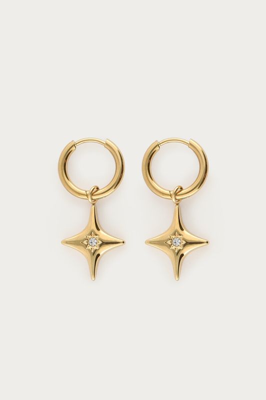 My Jewellery Earring hoops polestar strass Goud
