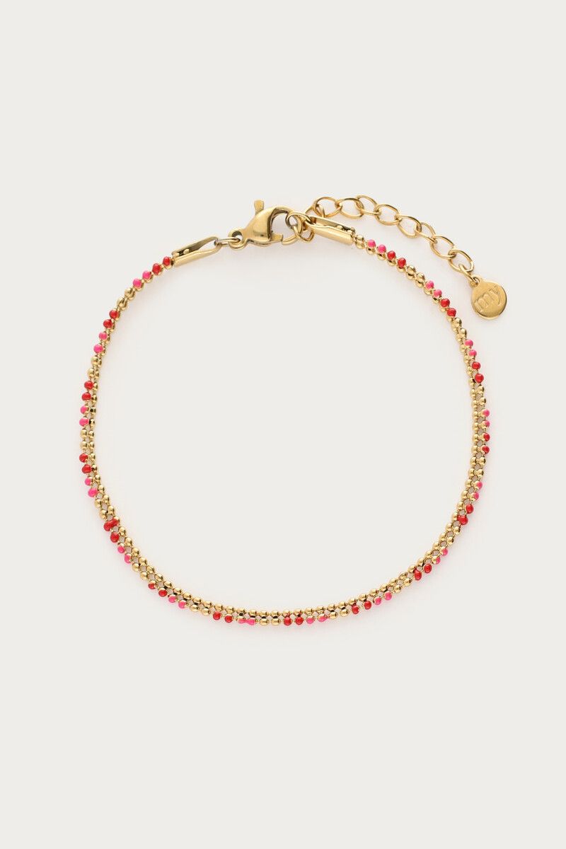 My Jewellery Bracelet dot red emaille Goud