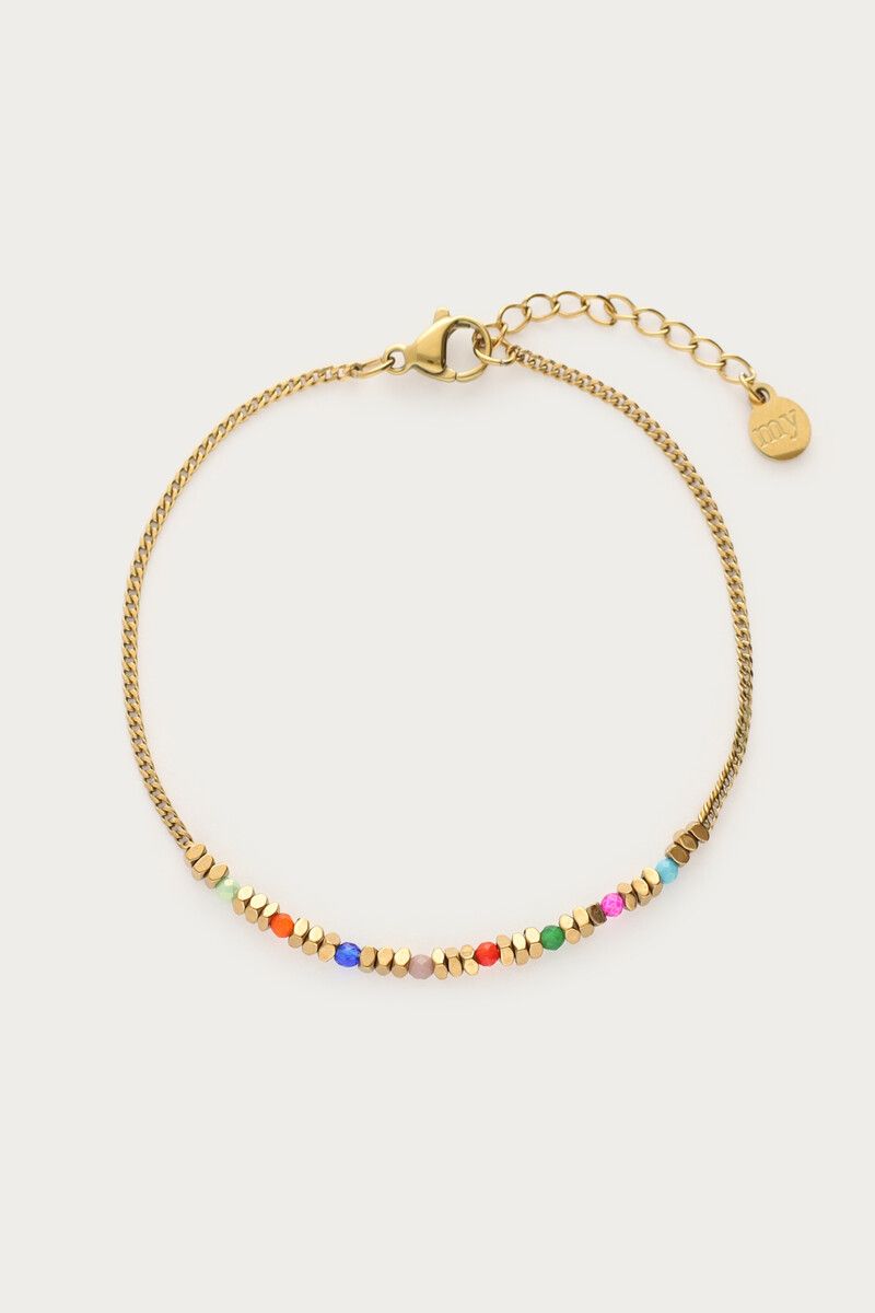 My Jewellery Bracelet cubes and beads Goud