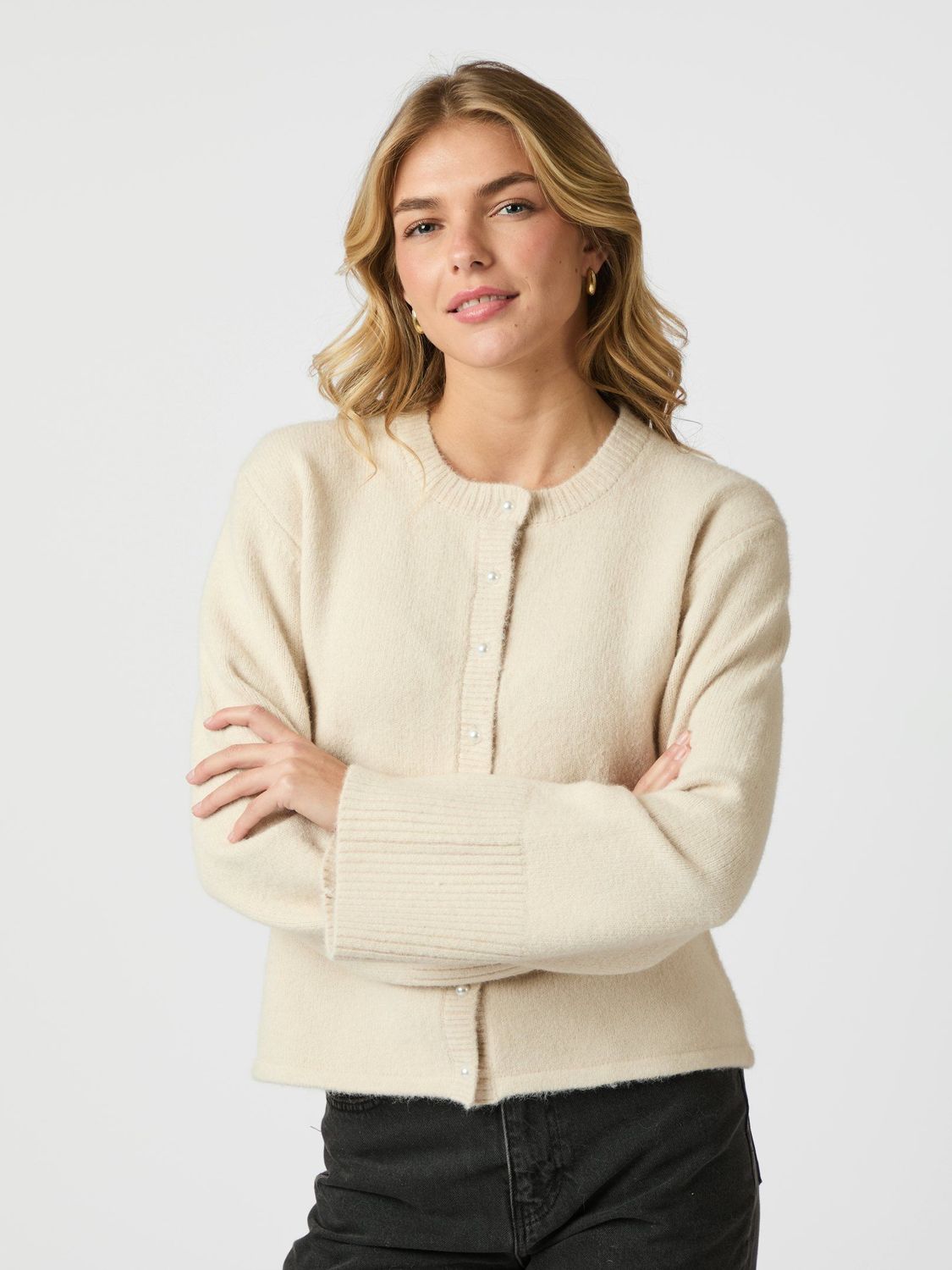 Neo Noir Mixie Knit cardigan Ecru
