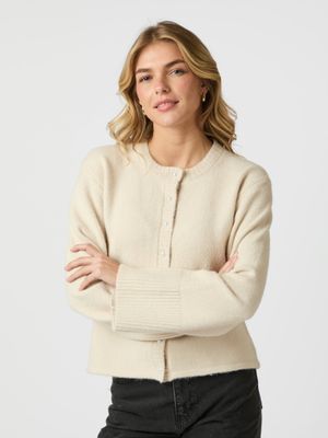 Neo Noir Mixie Knit cardigan Ecru