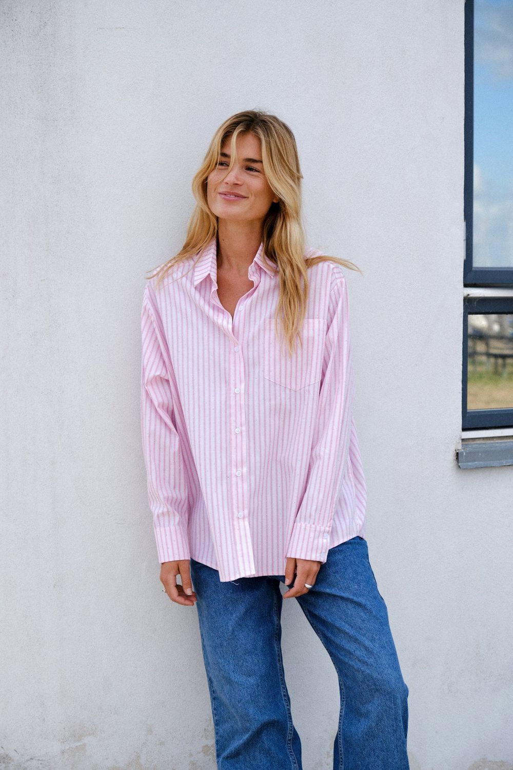 Neo Noir Dalma Soft Stripe Stone Shirt Paars