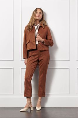 Studio Anneloes Odilia suedine trousers Bruin