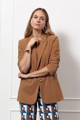 Studio Anneloes Sofia bonded blazer caramel