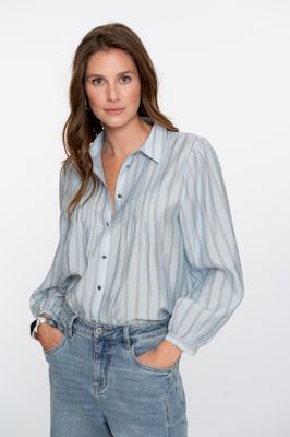 Geisha Blouse stripes Blauw