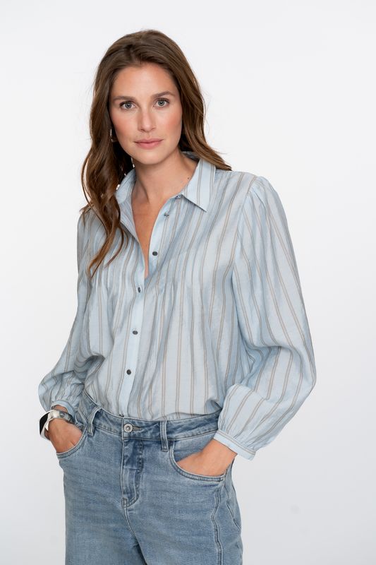 Geisha Blouse stripes Blauw