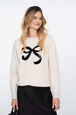 Geisha Sweater met strik beige