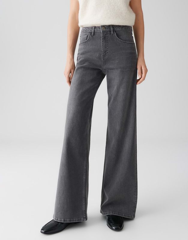 Opus jeans Minah palazzo Grijs