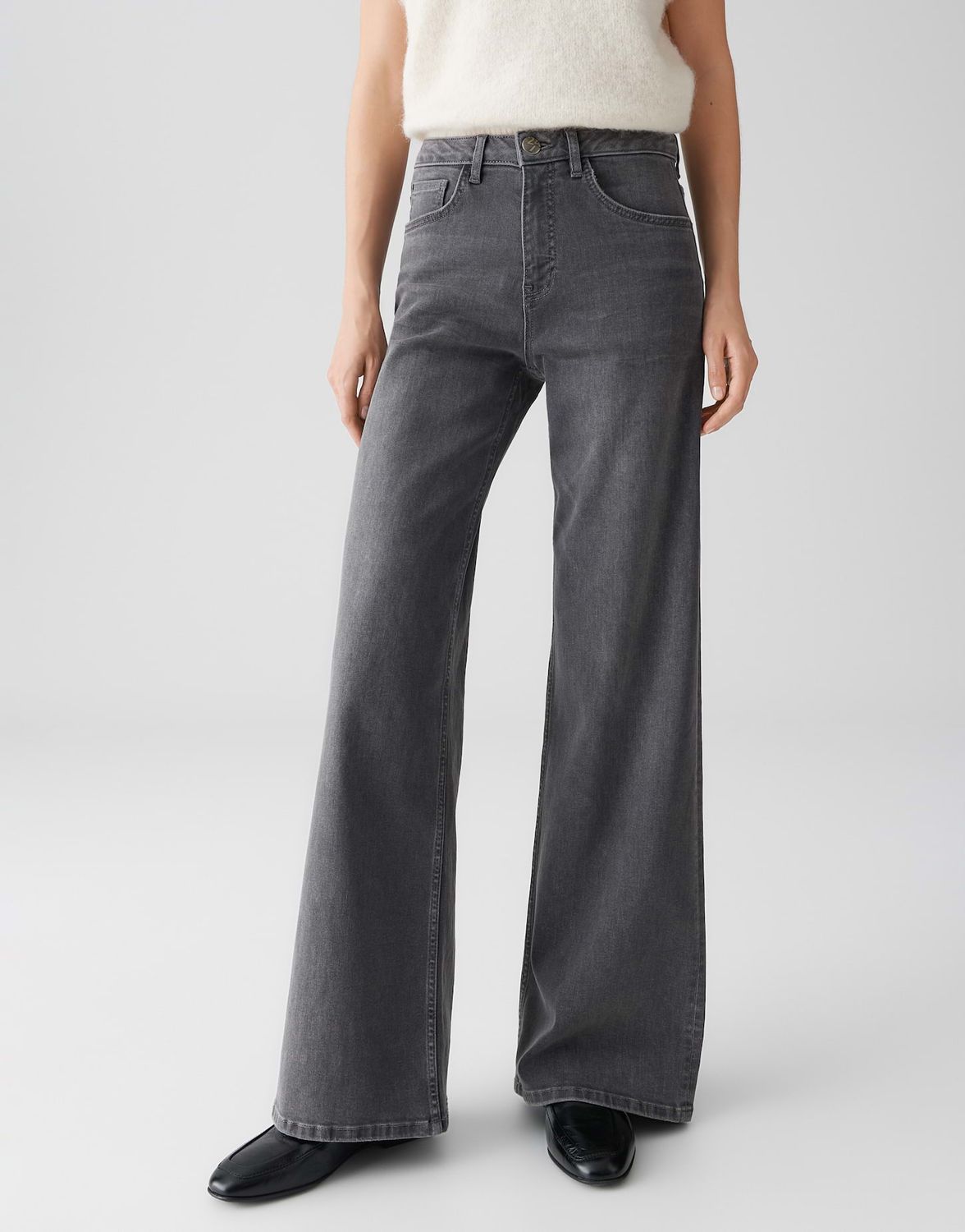 Opus jeans Minah palazzo Grijs