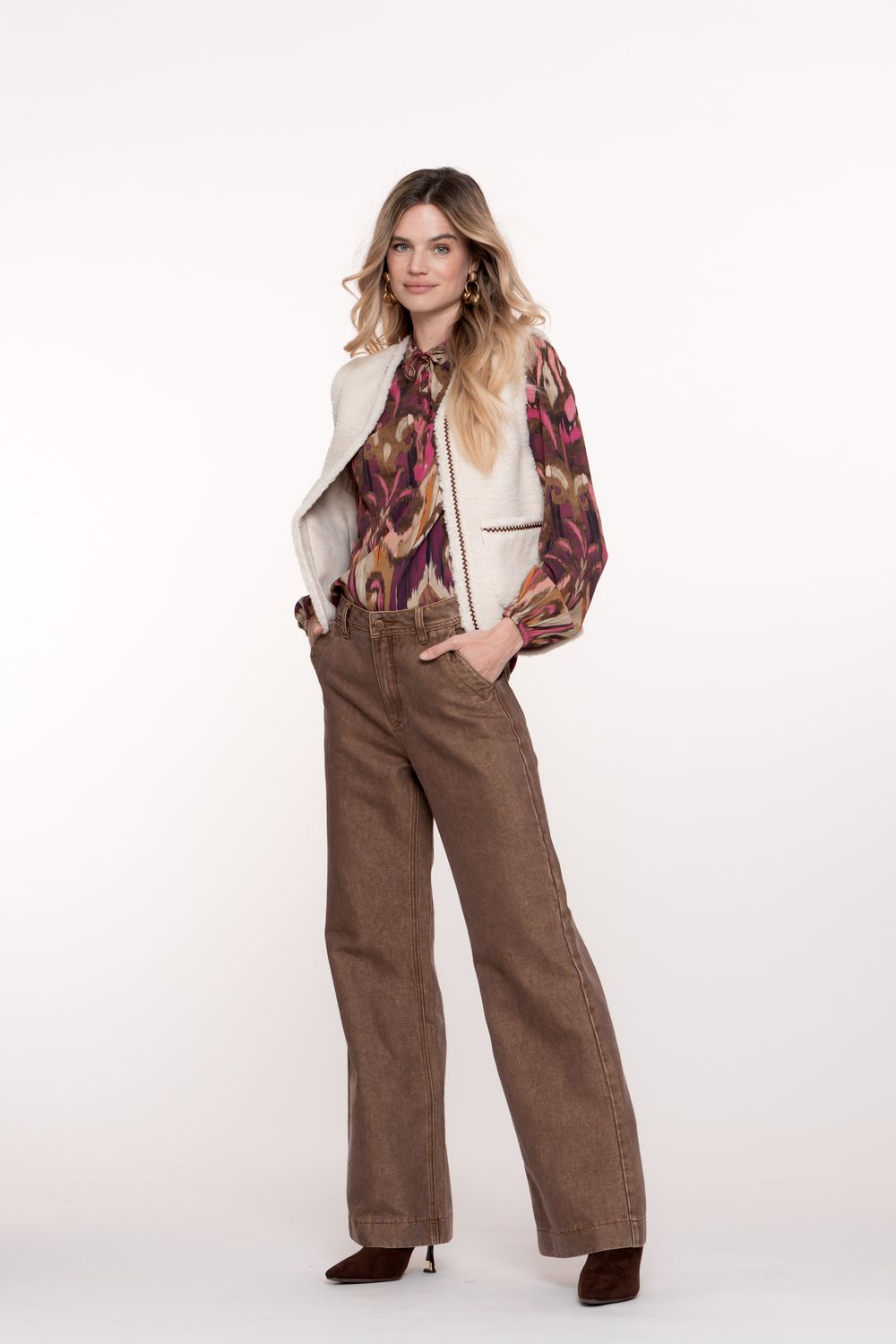 Geisha Jeans flair Bruin