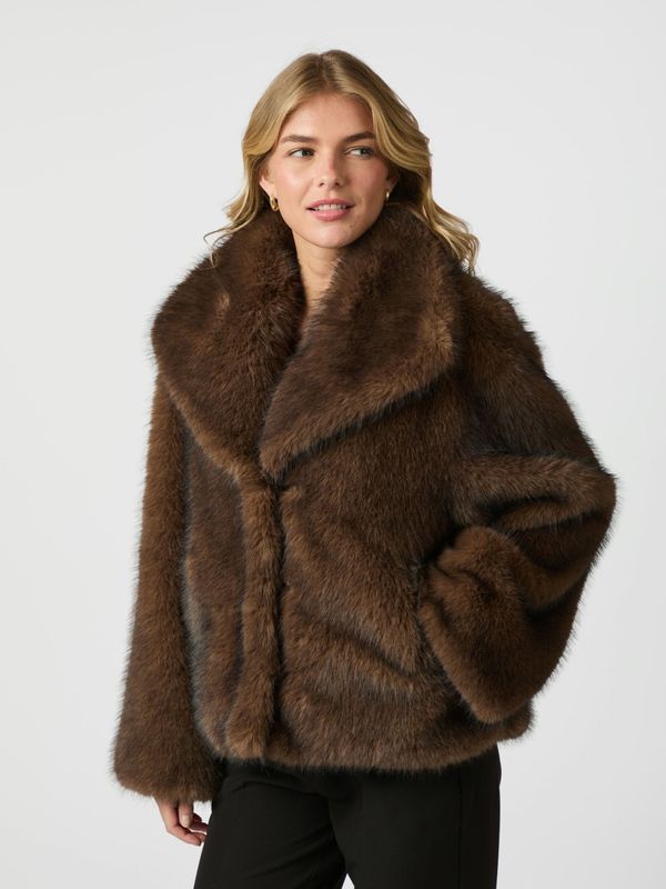 Neo Noir Stephanie Faux Fur Jacket Bruin