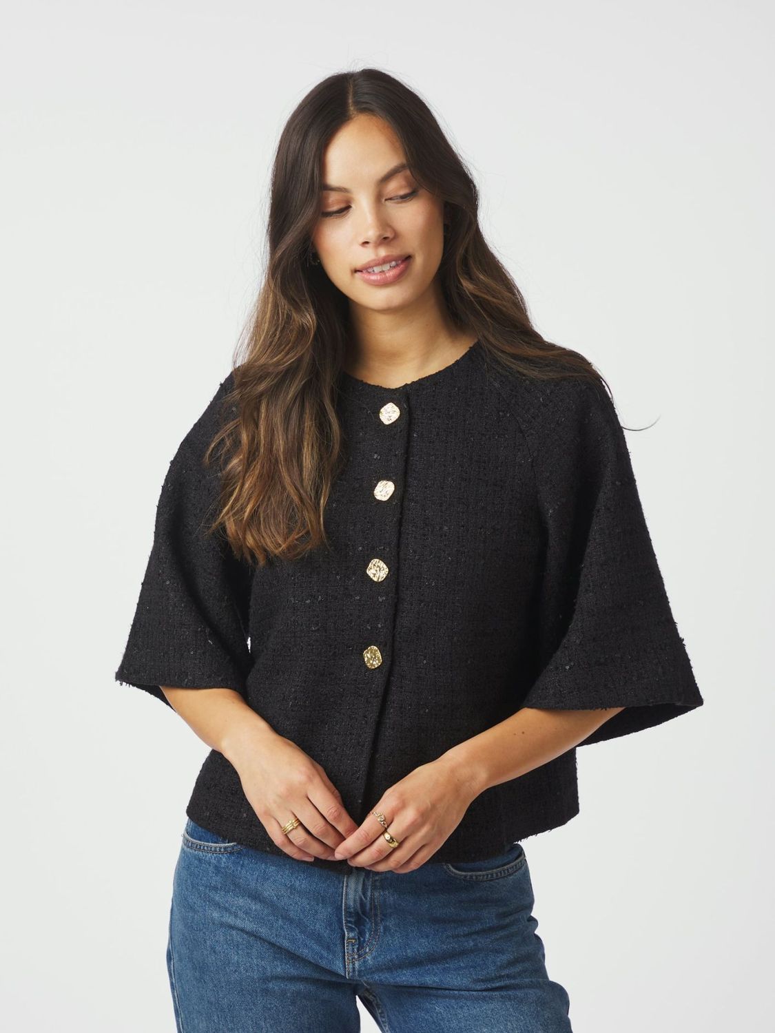 Neo Noir Rosella Boucle Mini Jacket Zwart