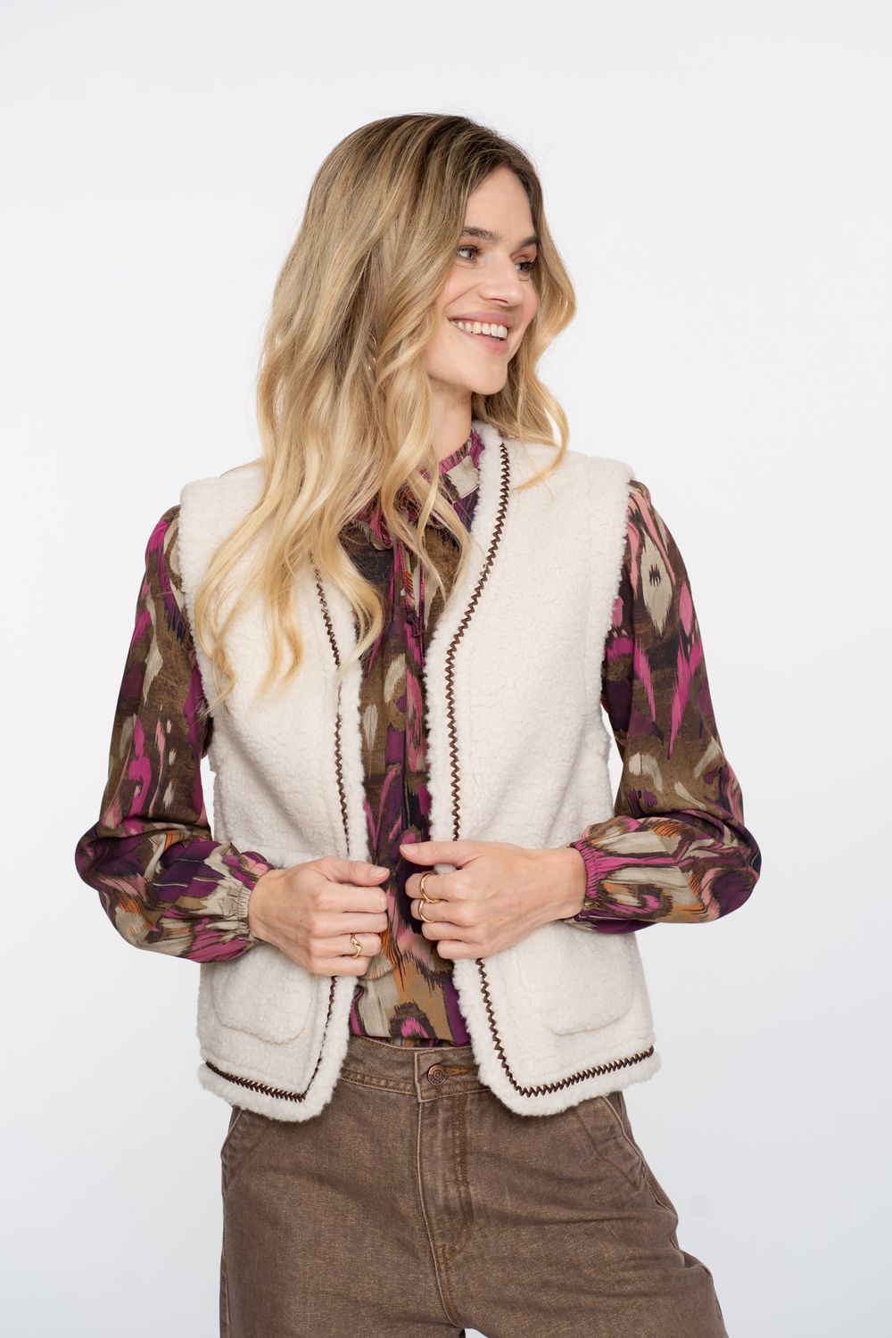 Geisha Gilet teddy ecru