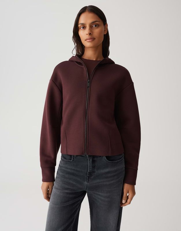 Opus vest Gulnora metcapuchon en rits Bordeaux