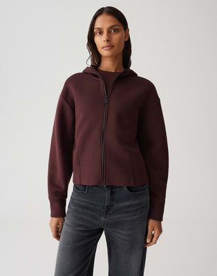 Opus vest Gulnora metcapuchon en rits Bordeaux
