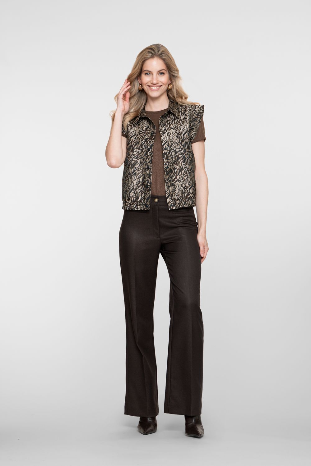 Geisha Gilet animal print Zwart