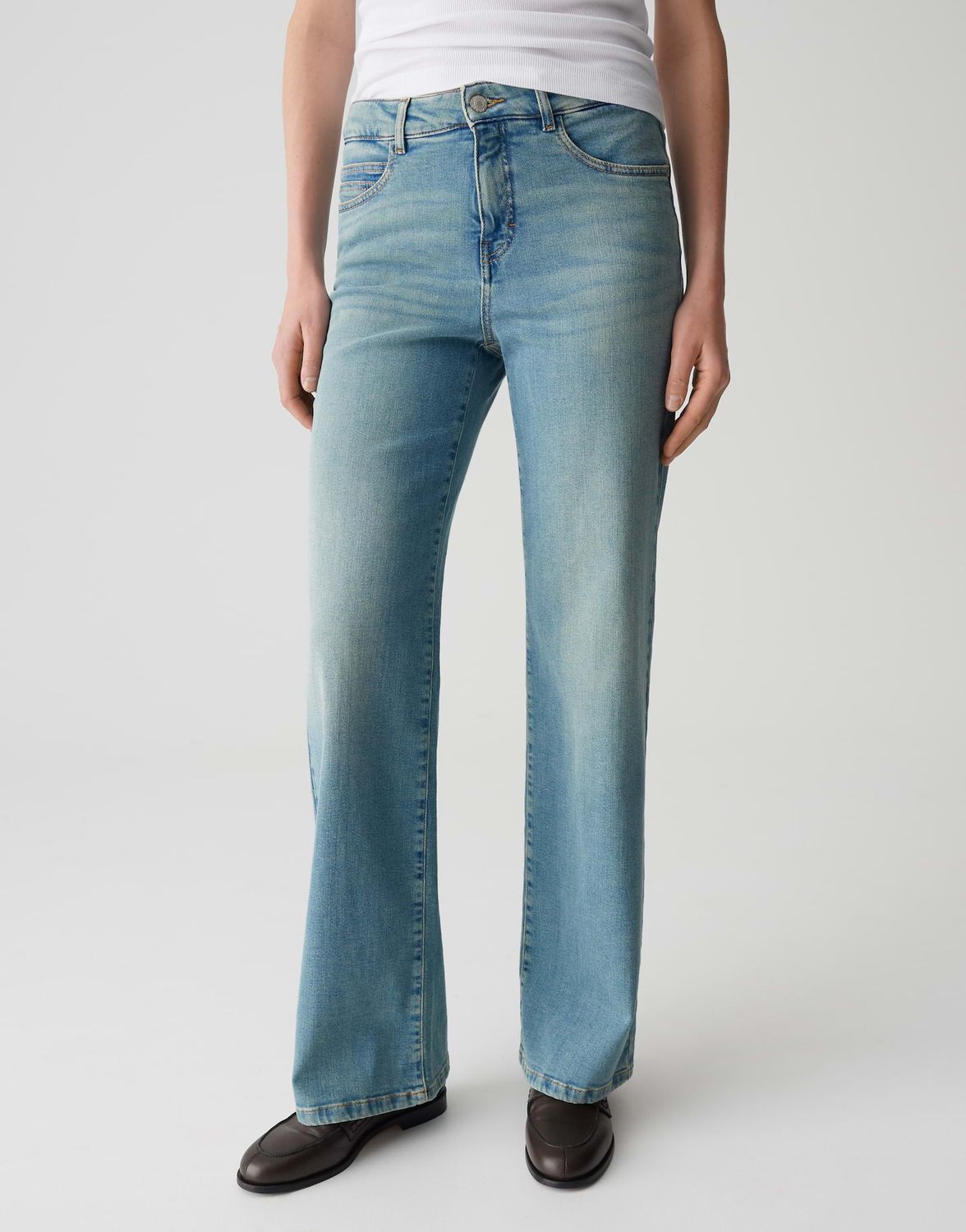 Opus Pants Melly jeans modern Blauw