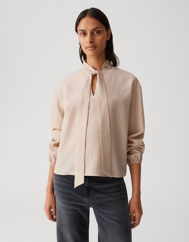Opus blouse Fomantica met strik beige