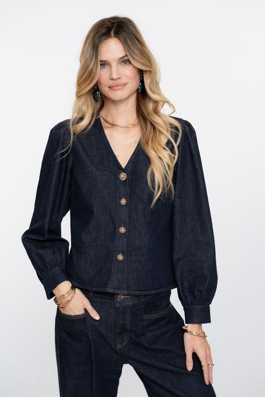 Geisha Blouse denim Blauw