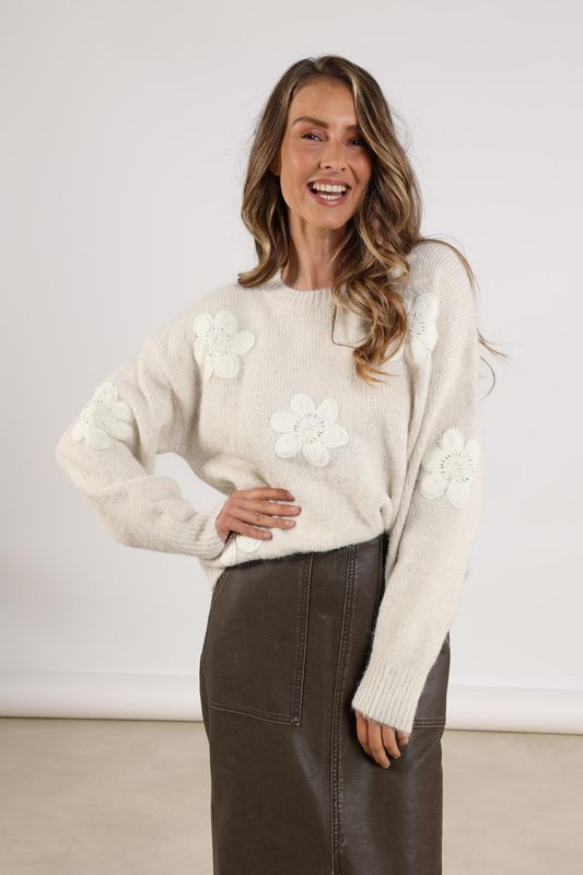 Nukus Chiaca Pullover Flower Ecru