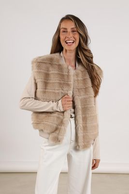 Nukus Billy Gilet Stripe Beige
