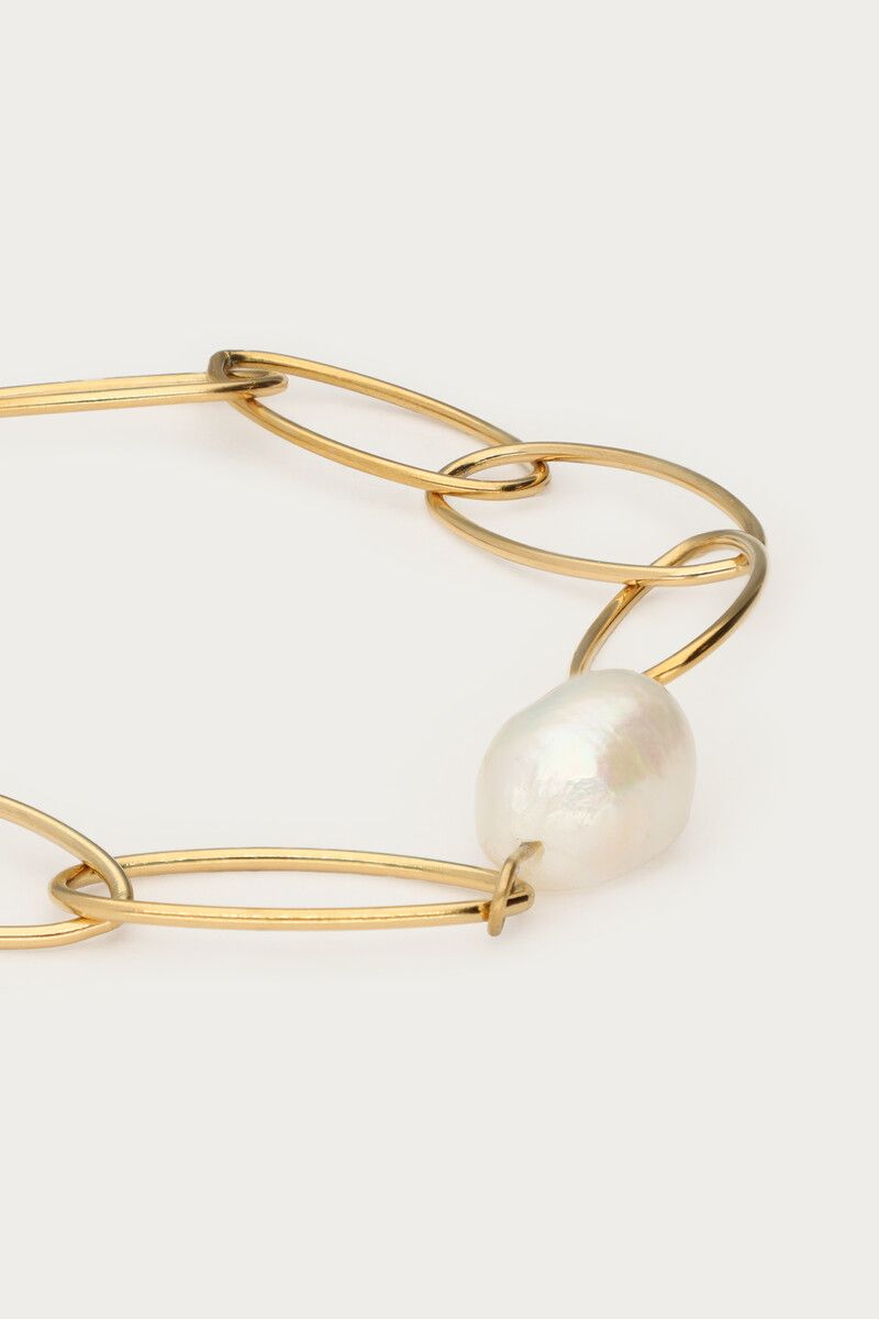 My Jewellery Bracelet big chain pearl Goud MJ14113