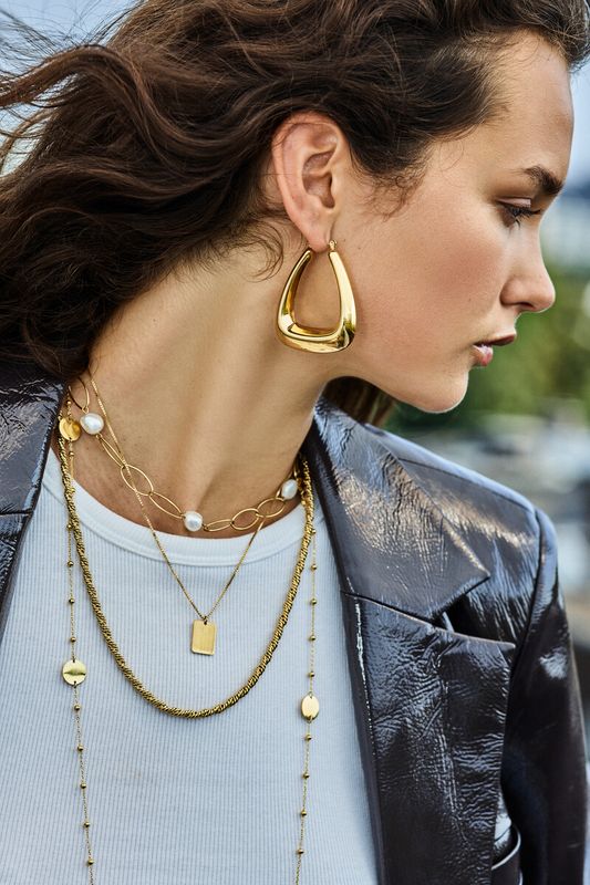 My Jewellery Earring triangle big Goud