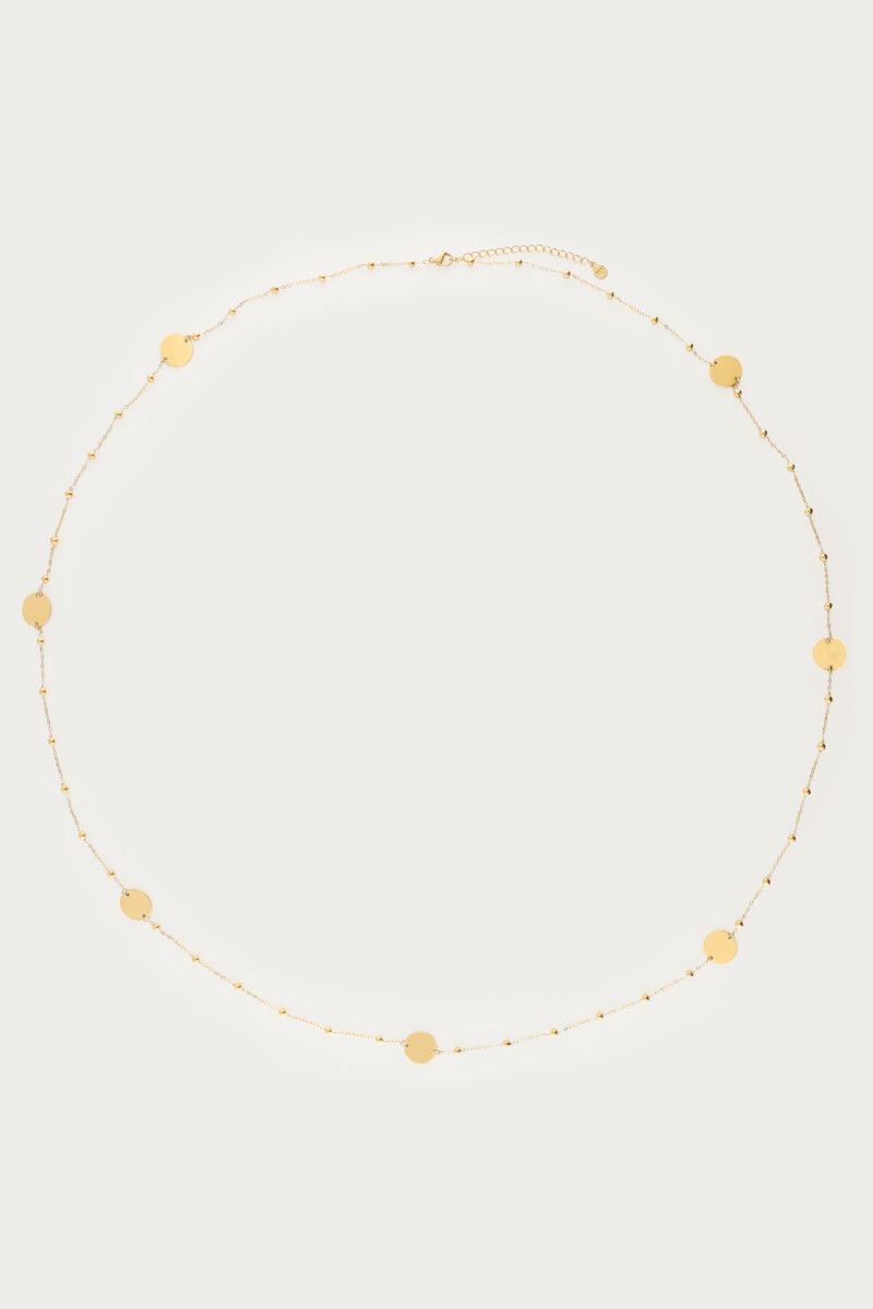 My Jewellery Necklace long dot coin beads Goud