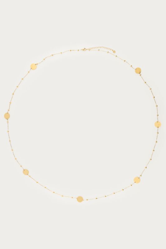 My Jewellery Necklace long dot coin beads Goud