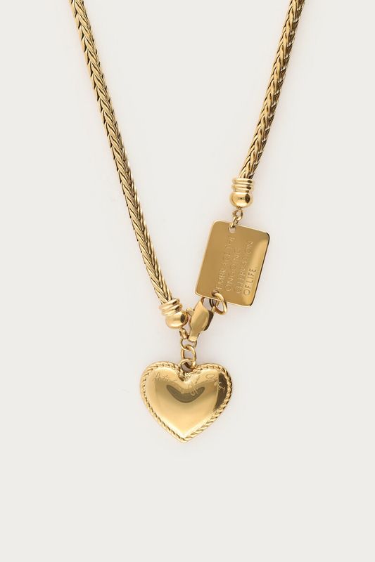 My Jewellery Necklace plate heart Goud
