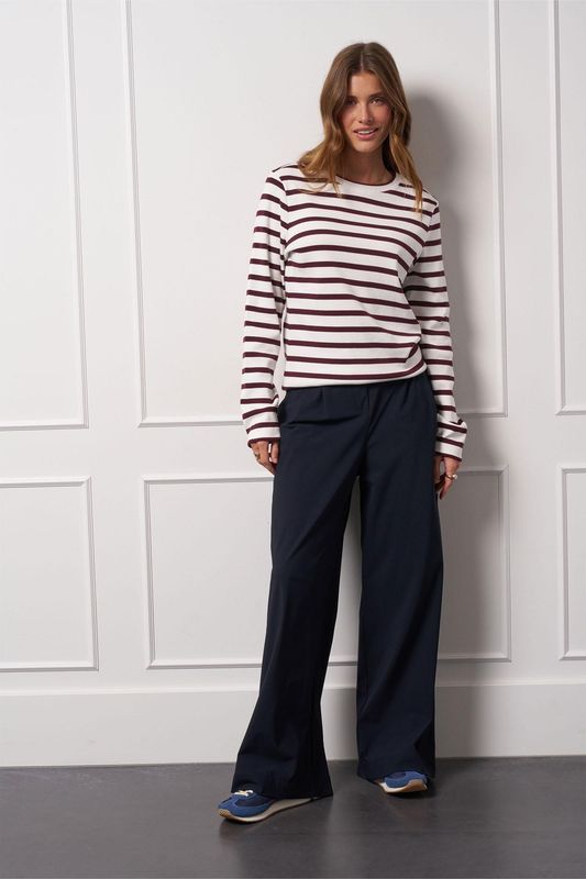 Studio Anneloes Annika stripe ls tshirt bordeaux