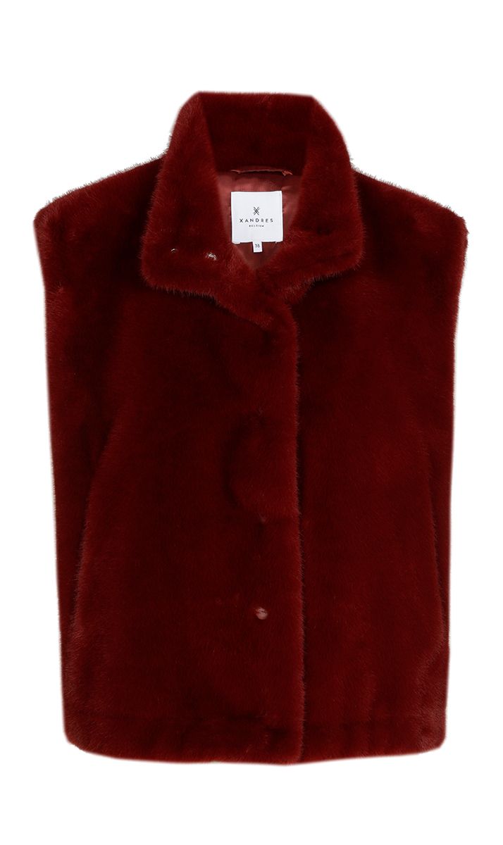 Xandres Bodywarmer Boly met knopen bordeaux