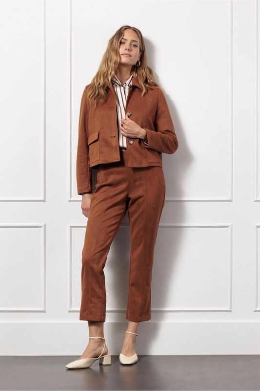Studio Anneloes Lennon suedine jacket Bruin