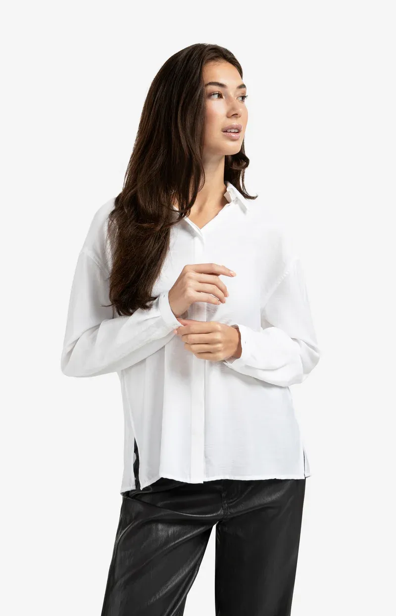 YaYa Blouse met afneembare kraag Wit