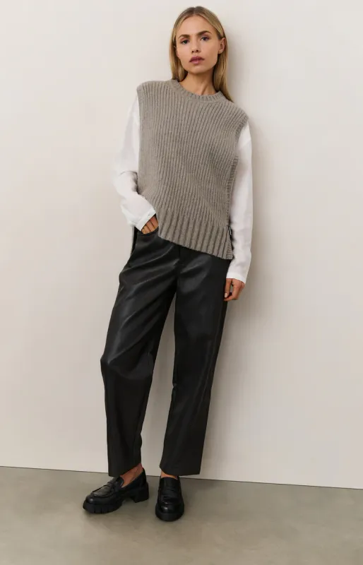 YaYa Broek van faux leather Bruin