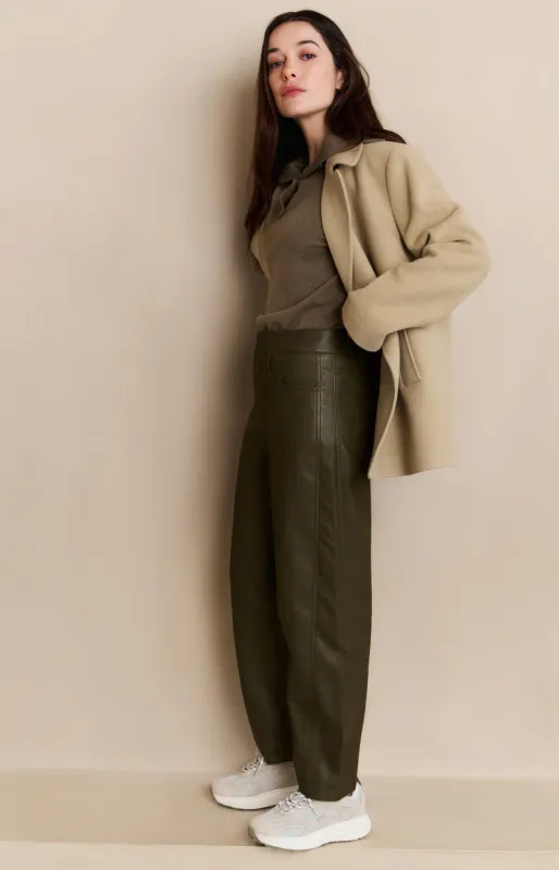 YaYa Broek van faux leather Groen