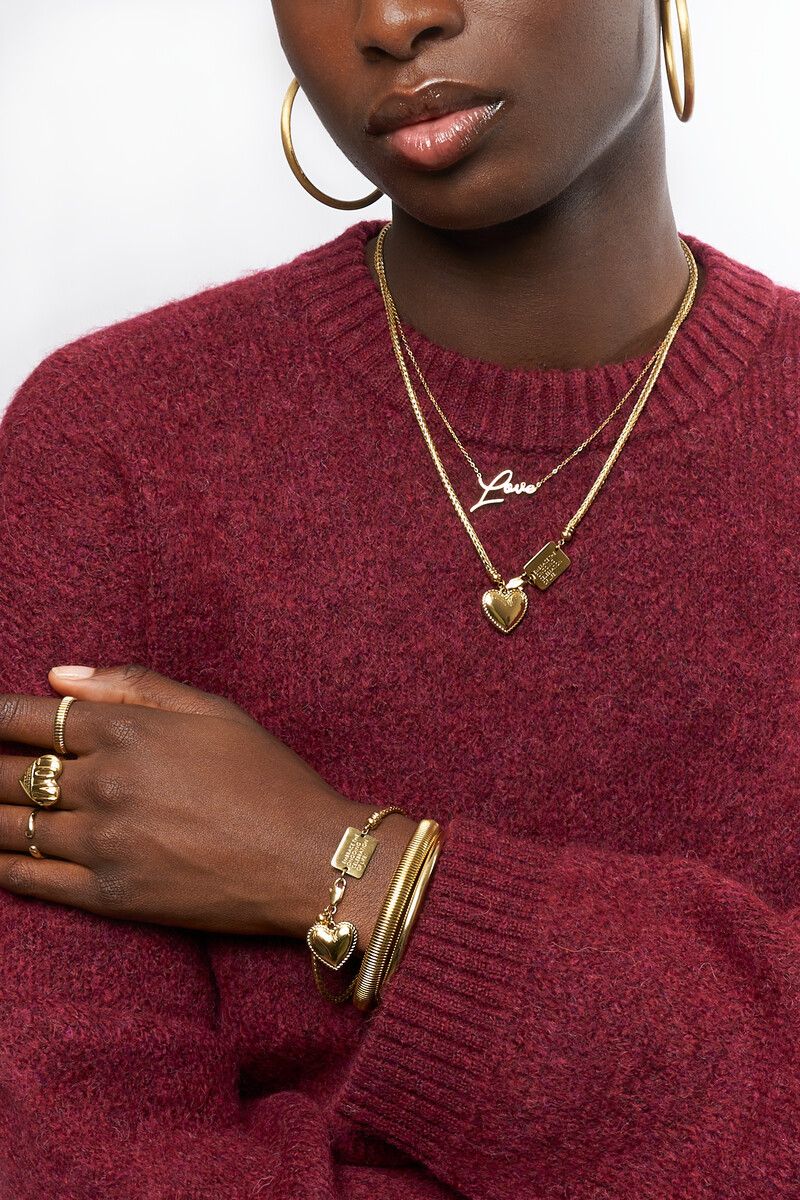 My Jewellery Bracelets heart plate Goud