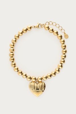 My Jewellery Bracelet steel beads with heart Goud