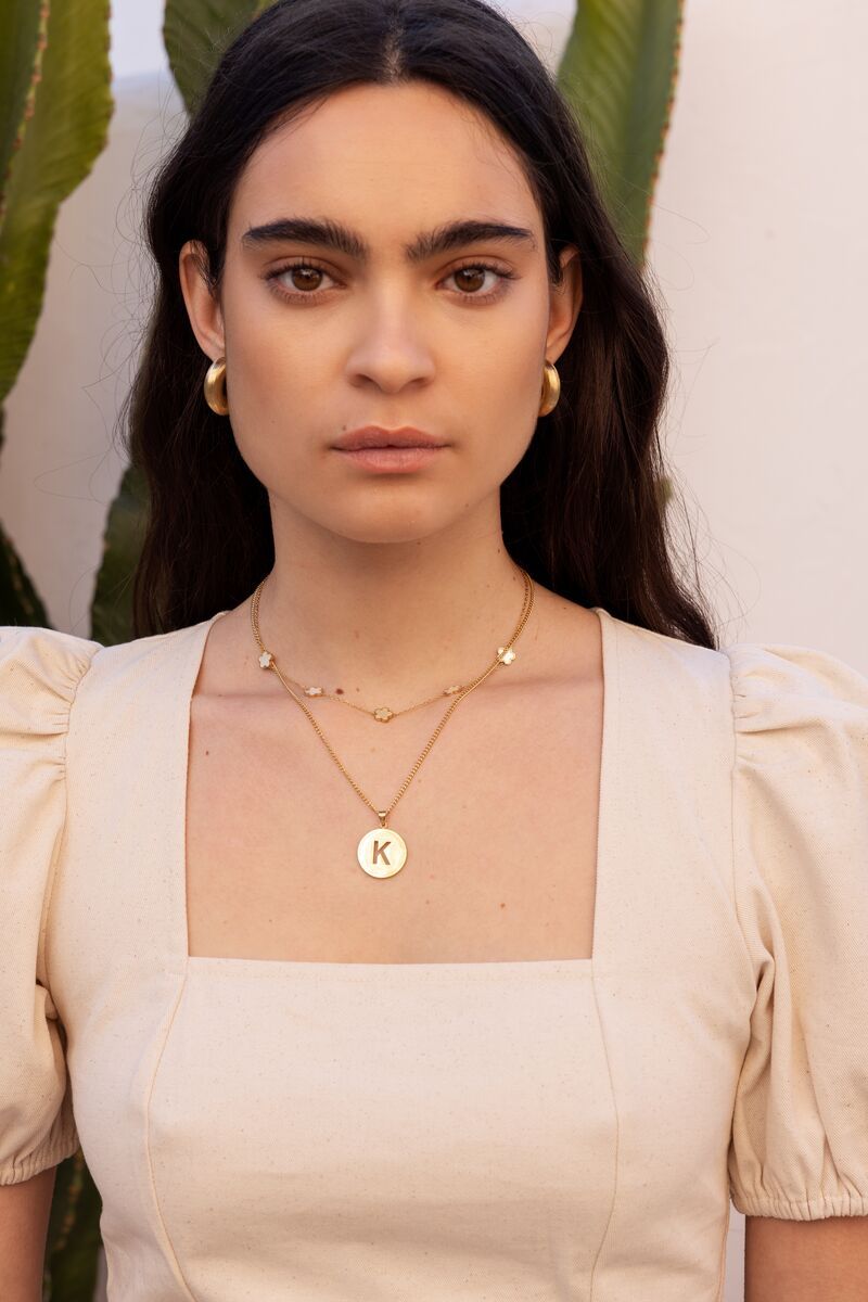 My Jewellery Necklaces 5 flowers pearl Goud