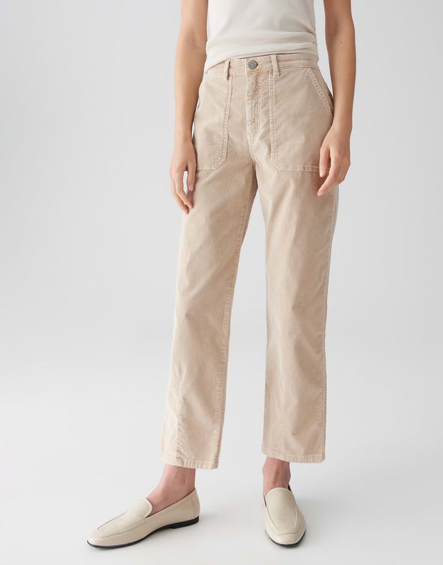Opus Lissie Babycord jeans Beige