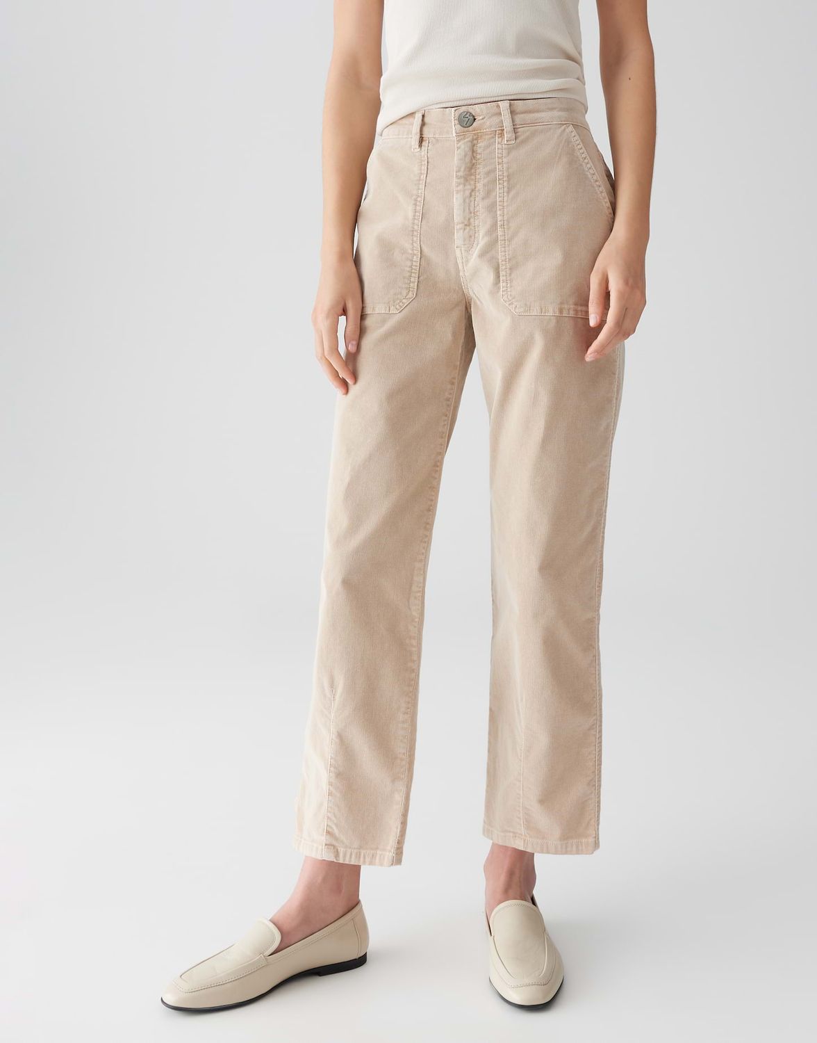 Opus Lissie Babycord jeans Beige