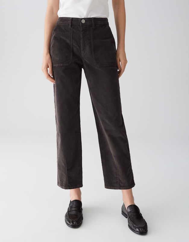 Opus Lissie Babycord Jeans bruin