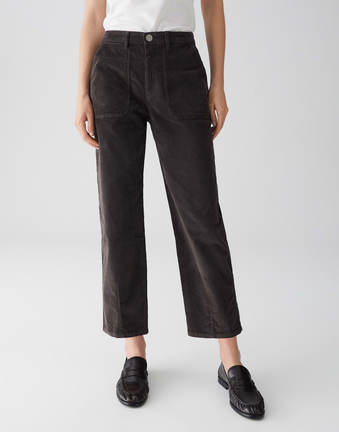 Opus Lissie Babycord Jeans bruin