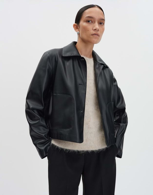 Someday pu leather blazer Neather Zwart