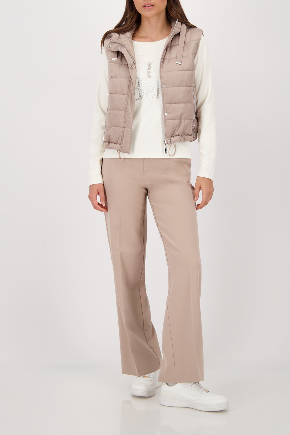 Monari bodywarmer bruin met rugdetail