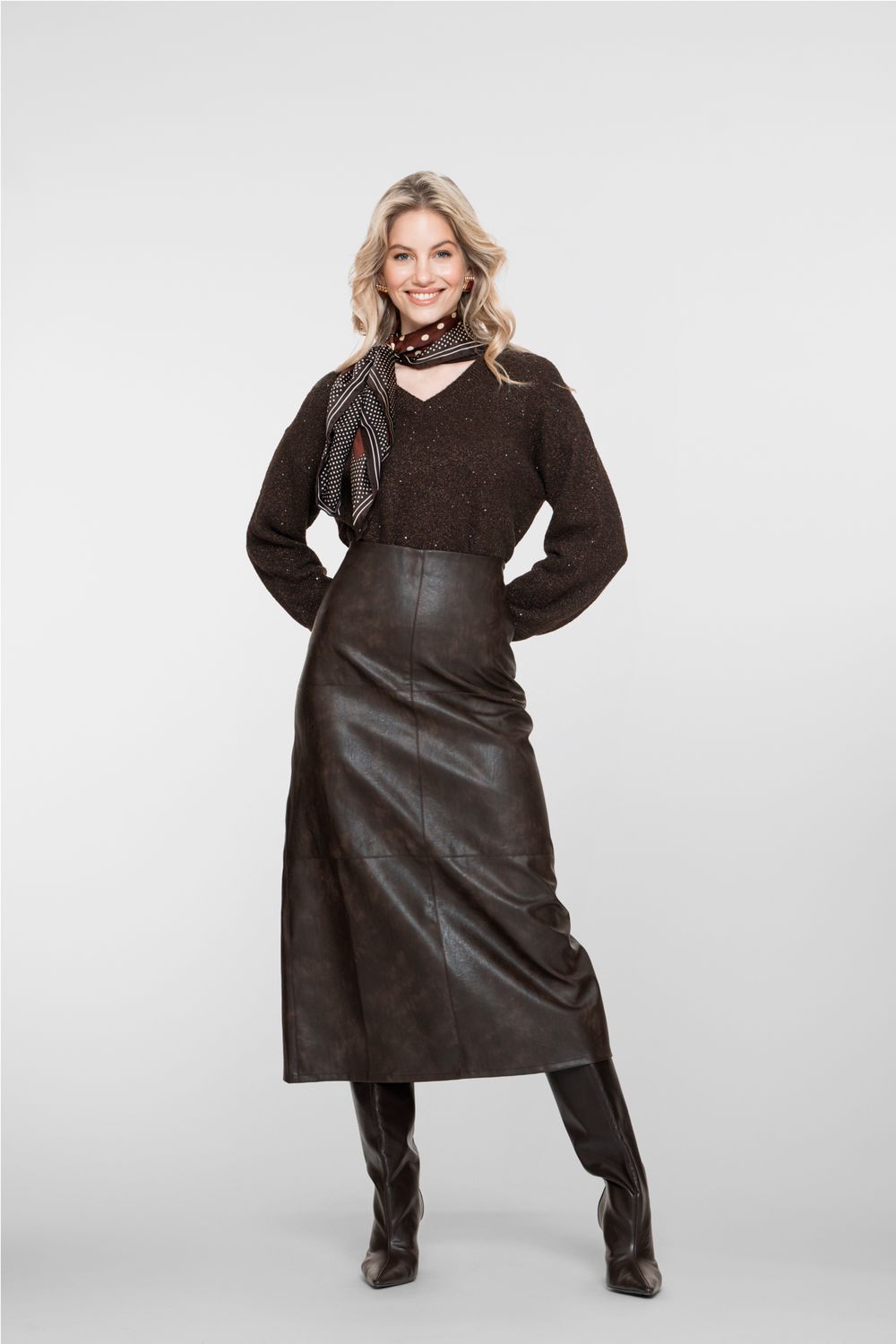 Geisha Skirt PU Bruin