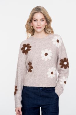 Geisha Pull flowers Beige