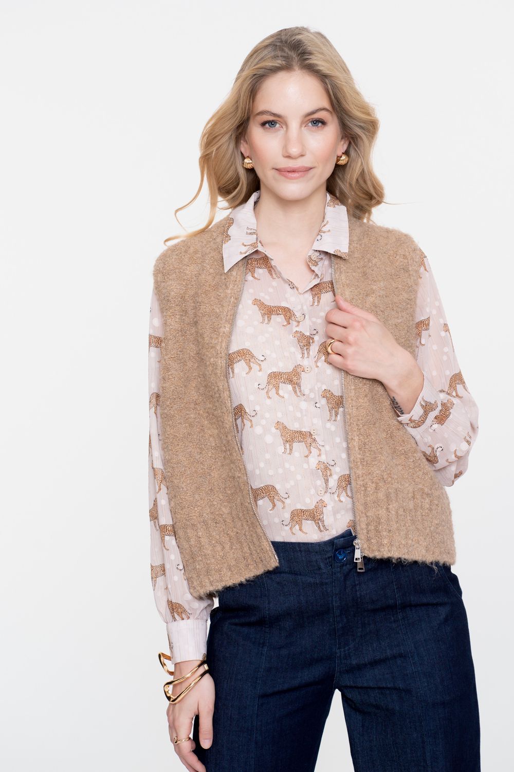 Geisha Pullover sleeveless Beige