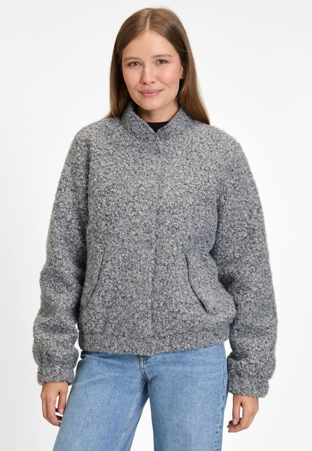 Covered ladies jacket grijs