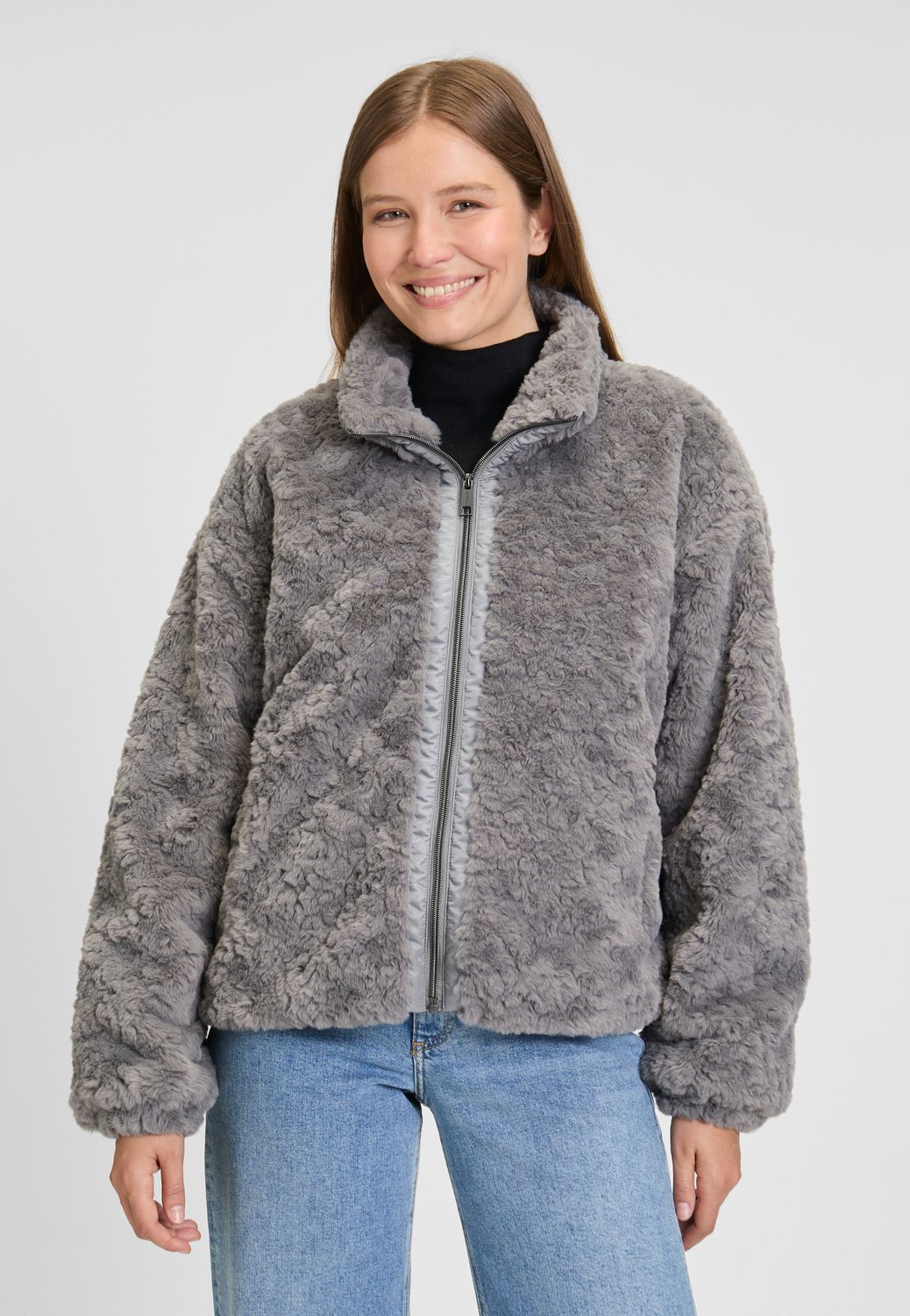 Covered ladies jacket grijs